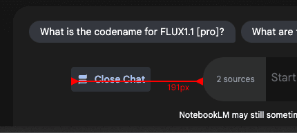 NotebookLM Open/Closed Chat Width Changes